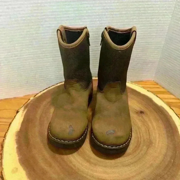 Rocky Boots, Boys Youth, Kids Suze 11M, Pull on, Side Zip, Brown - Picture 2 of 4